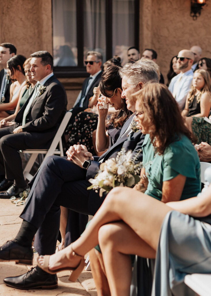 Emotional wedding ceremony at Villa Parker in Colorado