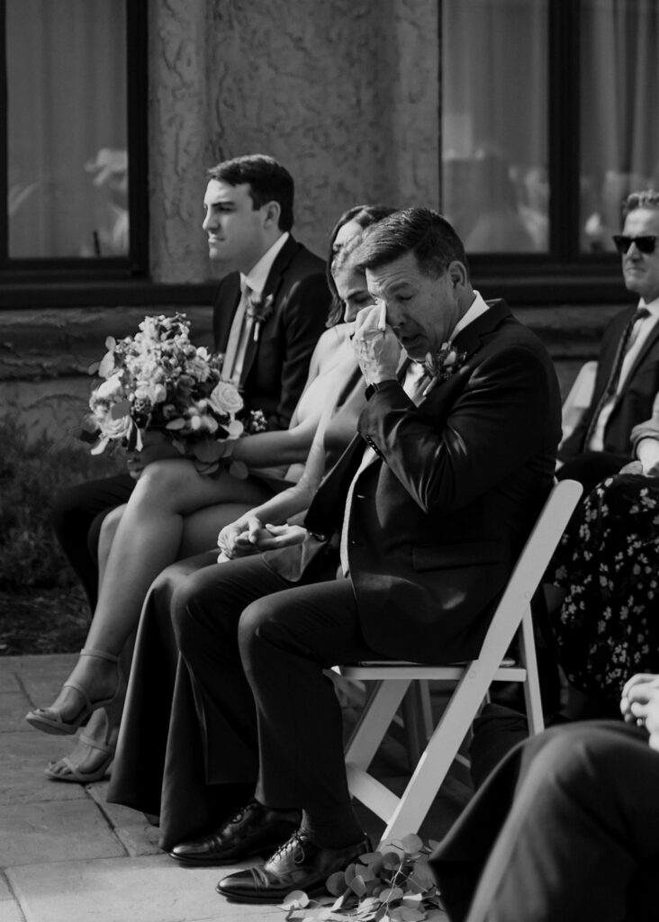Emotional wedding ceremony at Villa Parker in Colorado