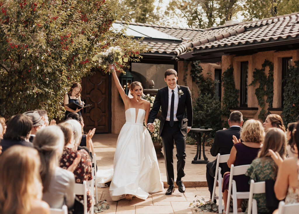 Outdoor wedding ceremony at Villa Parker in Colorado