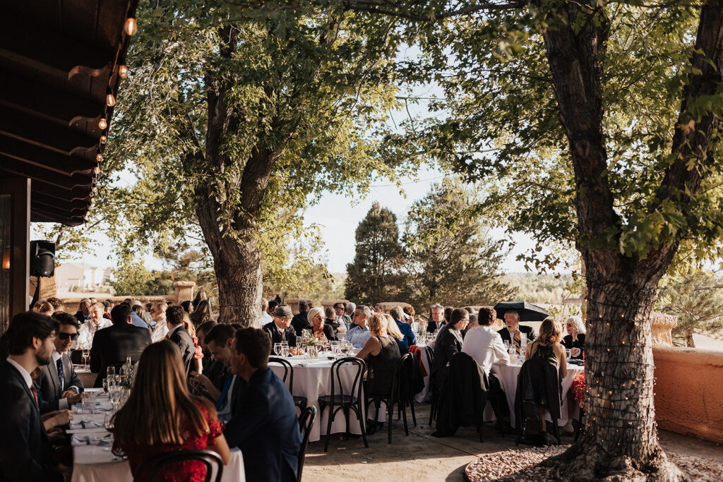 Outdoor wedding reception at Villa Parker in Colorado
