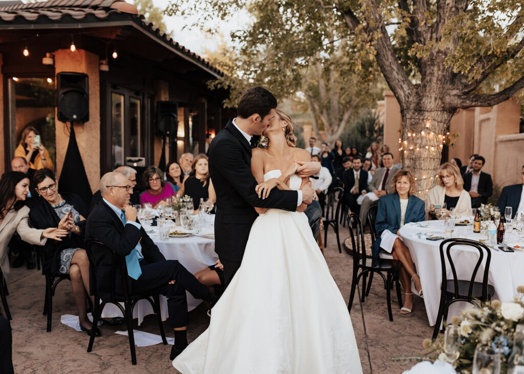 Outdoor wedding reception at Villa Parker in Colorado