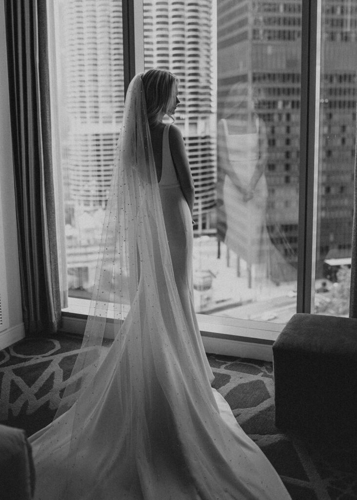 Bride getting ready at The LondonHouse Chicago