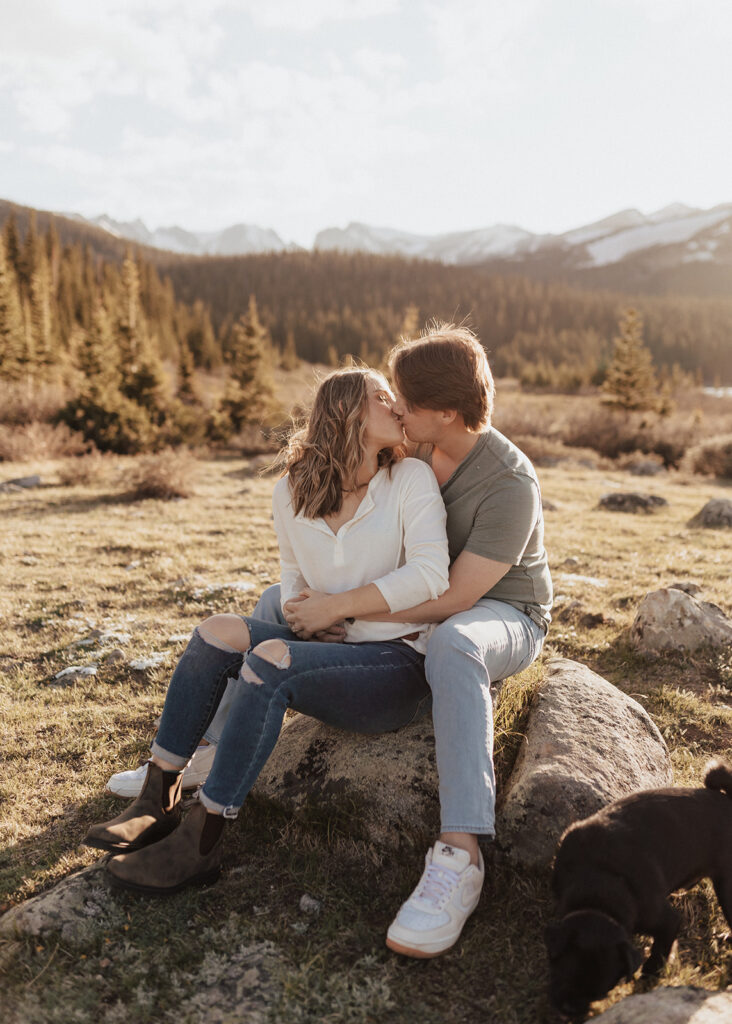 Romantic engagement photography at Brainard Lake in Colorado