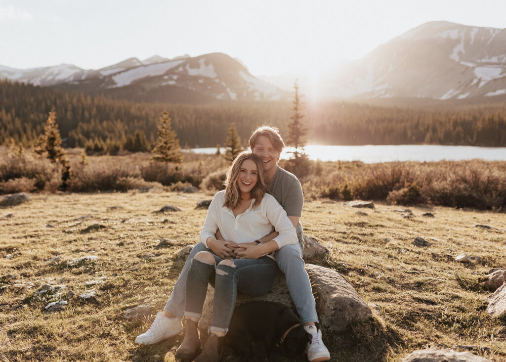 Romantic engagement photography at Brainard Lake in Colorado