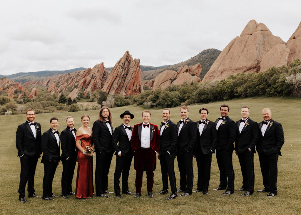 Groomsmen at wedding in Littleton, Colorado