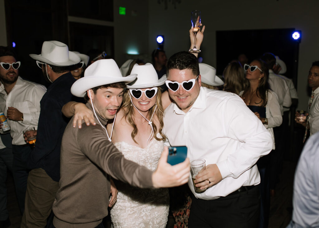 Guests dancing during reception at Black Canyon Inn in Estes Park, CO