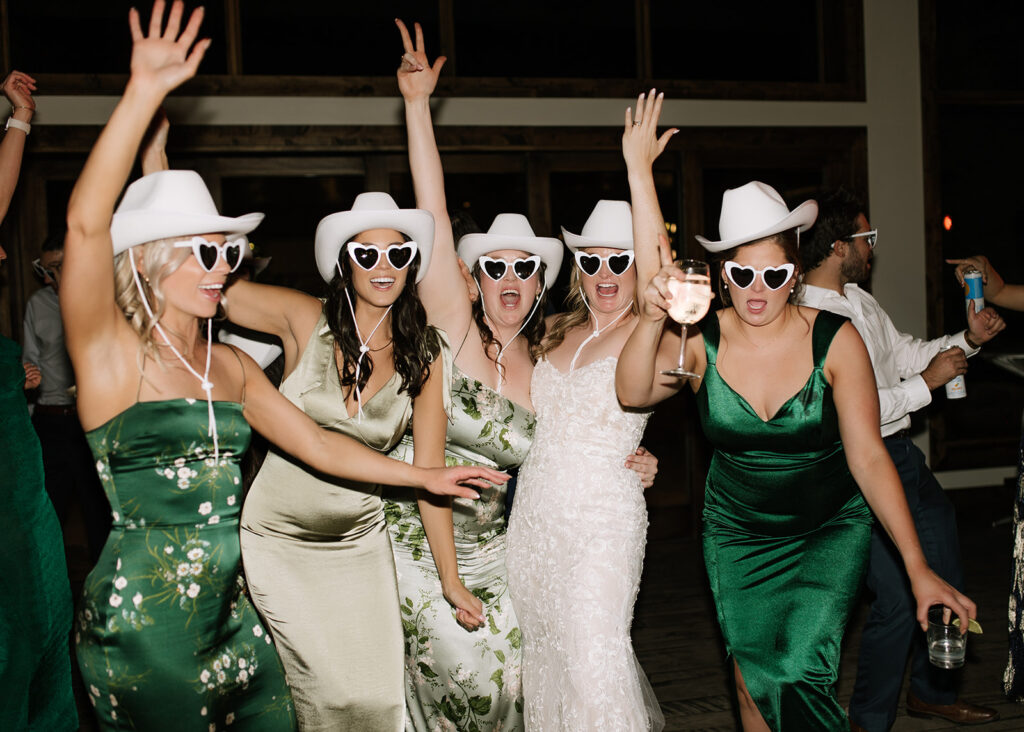 Guests dancing during reception at Black Canyon Inn in Estes Park, CO