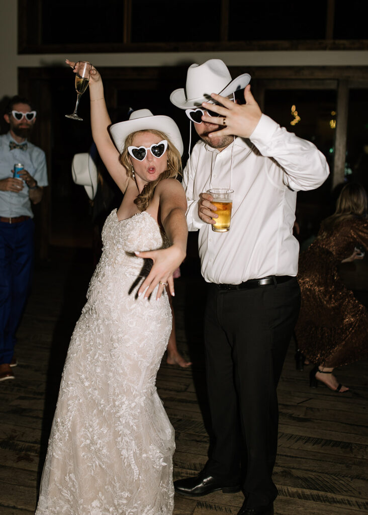 Guests dancing during reception at Black Canyon Inn in Estes Park, CO