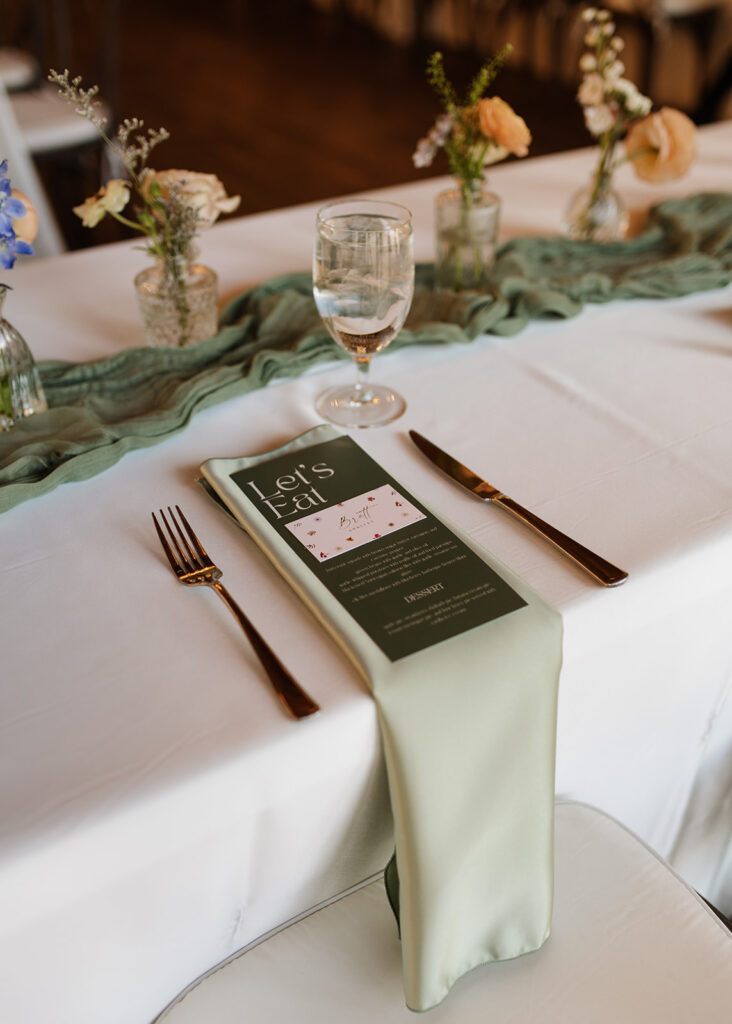 Reception details at The Boulders at Black Canyon Inn in Estes Park, CO