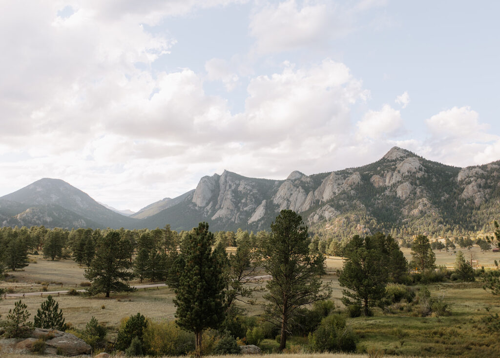View of the Rocky Mountains from Black Canyon Inn in Estes Park, Colorado