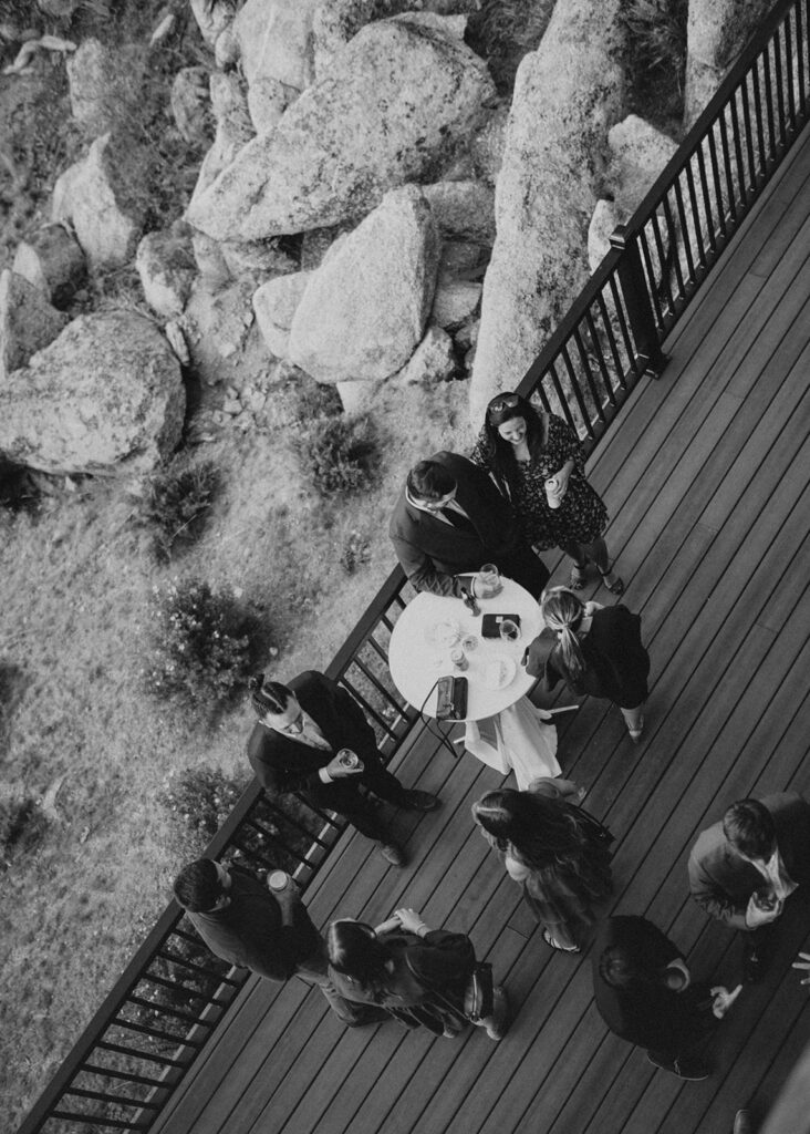 Guests mingling during cocktail hour at The Boulders at Black Canyon Inn